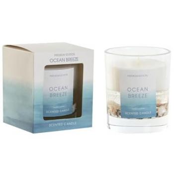 Vela Perfumada Home ESPRIT Ocean Breeze Mediterráneo - Vela aromática con fragancia fresca y marina, envase decorativo, duración prolongada, ideal para ambientar espacios interiores