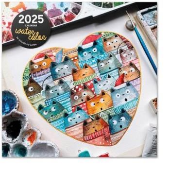 Calendario 2025 Pared Acuarela Erik Multicolor 30x30 cm con espacio para anotar e ilustraciones