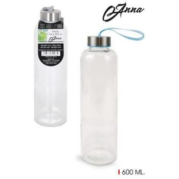 BOTELLA DE VIDRIO DE 600ML CON TAPÓN METÁLICO ANNA