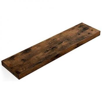 Vasagle estante flotante estante de pared para libros fotos decoraciones 80 x 20 x 38 cm mdf para salon cocina pasillo dormitorio bano marron rustico lws28bx