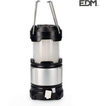 Edm 36038 Farol Camping a Pilas-4 Posiciones Luz, 3 X AA No Incluidas, Negro