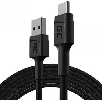 Cable USB-A a USB-C Green Cell 2m Quick Charge 3.0 Negro
