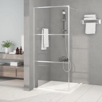 Mampara de ducha vidrio ESG transparente plateado 90x195 cm