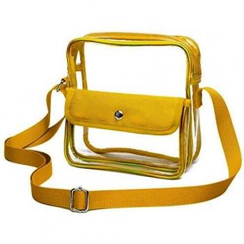 SPEEDEVE Bolso Bandolera Transparente Impermeable para Mujer, Amarillo