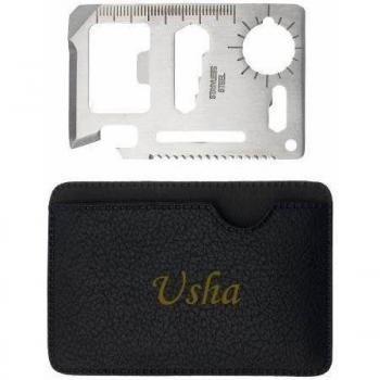 Herramienta multifunción de bolsillo con estuche con nombre grabado: Usha