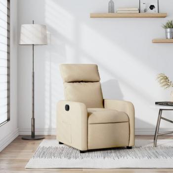 Sillón reclinable de tela vidaXL en colores gris claro, gris oscuro, negro y crema, ideal para dormitorio, cómodo, tipo silla relax y sofá de ocio