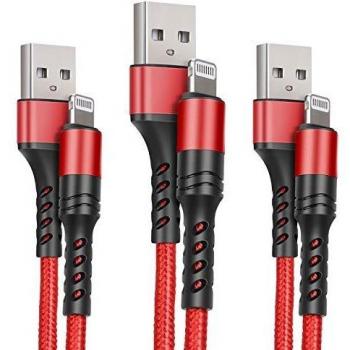 LTDNB Cable Lightning Cable Cargador de iPhone [3Pack 1M 1M 2M] Nylon Trenzado para iPhone 12/11 /XS MAX/X/XR /8/7 /6s /6 Plus/SE /5 /5s /5c, iPad, iPod Air