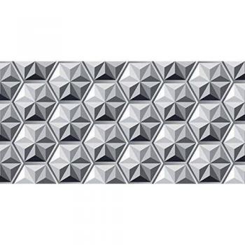 Laroom Alfombra Vinílica de Cocina Diseño Origami, Vinilo Antiliscante, Gris, 50x100 cm