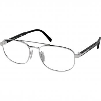 Prada PR A56V 1BC1O1 Armazones para Hombre Plateadas, Gafas Recetadas para Hombre Plateadas, Lentes Recetados Para Hombre Silver