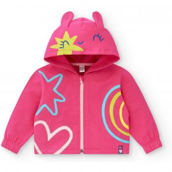 Sudadera de bebé niña Tuc Tuc con cremallera y capucha en fucsia