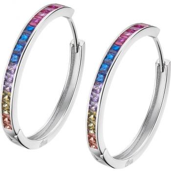 Pendientes de aro Lotus Silver LP3396-4/8 - Plata con circonita