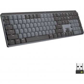 Teclado Mecánico Logitech MX Master Series - Inalámbrico - Retroiluminado - Bluetooth LE - QWERTZ Suizo - Táctil Silencioso - Grafito