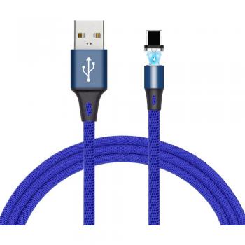 Cable Huawei Mate 10 cable USB tipo C magnetico cable cargador Huawei Mate 10 magnetico cable carga Huawei Mate 10 nylon conectores alta calidad cable cargador type c magnetico azul