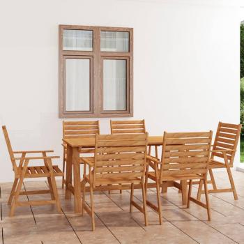 vidaXL 7 Piece Garden Dining Set Solid Acacia Wood