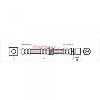 Metzger 4112814 Tubo flexible de frenos