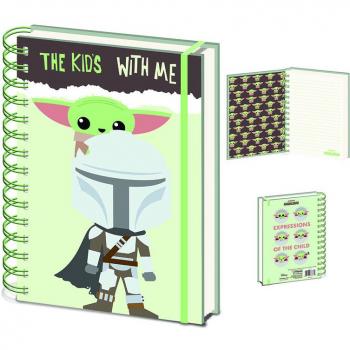 Cuaderno espiral A5 The Mandalorian The Kid's With Me Design - Producto Oficial de Star Wars