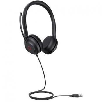 Auriculares Yealink UH35 Dual Teams USB-C/A (Cableado, USB-A, USB-C), Auriculares de Oficina, Negro