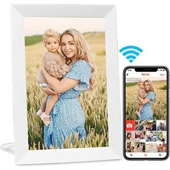 AEEZO Marcos Fotos Digitales WiFi de 10.1 Pulgadas, Visualización táctil IPS HD, Función de Rotación Automática, Fácil Configuración para Compartir Fotos y Vídeos