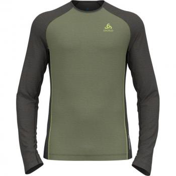 Camiseta interior Odlo Natural Performance de manga larga para mujer, color verde, talla L