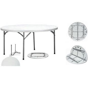 Mesa Redonda Plegable de 150 cm de Diámetro y 74 cm de Altura