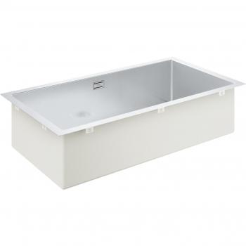 Fregadero de acero inoxidable Grohe K700 86,4 x 46,4 cm con un seno y sistema Quickfix