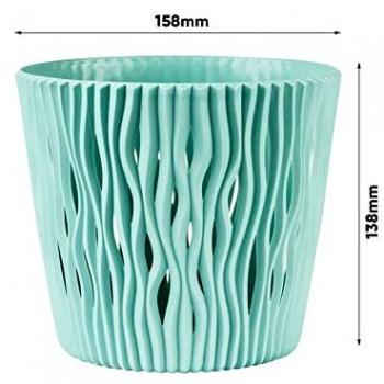 Maceta Redonda Wellhome Sandy Round de Plástico en Color Salvia 15.8x15.8x13.8cm