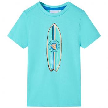 Camiseta infantil de manga corta color aguamarina 104