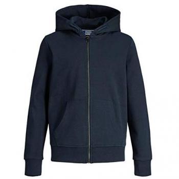 Sudadera con capucha Jack & Jones Basic Sweat Zip Hood Noos Jnr azul marino infantil 140