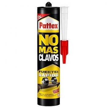 Pattex No Más Clavos Original, Pegamento de Montaje Extrafuerte para Madera y Metal, Adhesivo Blanco Instantáneo, Cartucho de 370g