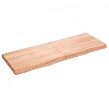 vidaXL Wall Shelf - Light Brown, 140x50x(2-6) cm, Treated Solid Wood Oak