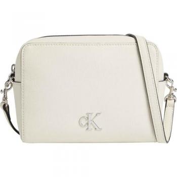 Calvin Klein Minimal Monogram Beige Crossbody Mini Camera Bag