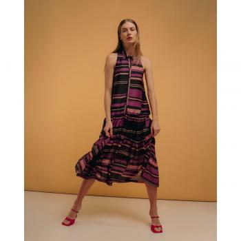 Niza - Vestido midi con volante sin mangas