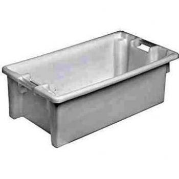 Denox DEN160 Caja de ordenación apilable y encajable 60 litros, Blanco, 60 L