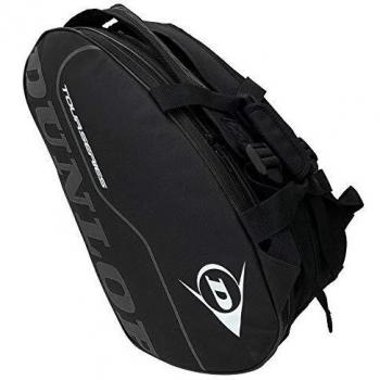 Paletero Dunlop Tour Intro Ltd Negro - Capacidad para 2 palas, compartimento principal con cierre, material resistente al agua, bolsillo lateral para accesorios, diseño elegante en color negro