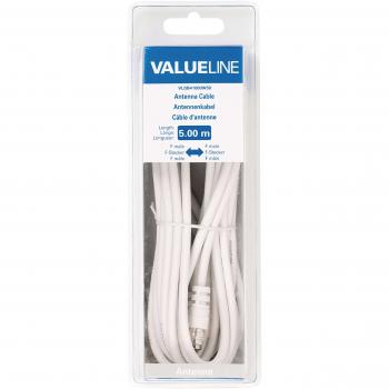 5.00 m White F-Male to F-Male Antenna Cable