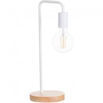 Lámpara de Mesa 7hSevenOn Deco Simplicity/Natural Blanco Ø15x40.5 cm Compatible con Bombillas E27 Certificación CE y RoHS