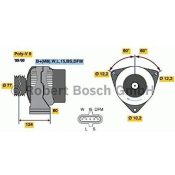 Alternador BOSCH 28V 80A modelo 0 986 042 360