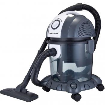 ECO-DE Aspirador de solidos y liquidos Blower Wet & Dry 1500 W, 15 litros, Filtro HEPA Lavable y Filtro de Agua. Funcion sopladora y regulador de Potencia.