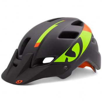 Giro Feature – Casco de Ciclismo para Adulto, Todo el año, Unisex, Color Mat Black/Lime/Flame, tamaño Small