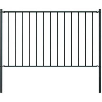 vidaXL Anthracite Powder-coated Steel Fence Panel with Posts 1.7x1.25 m