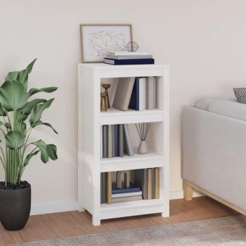 Estantería de madera maciza de pino 50x35x97 cm en colores Natural, Blanco y Gris para oficina, estudio y dormitorio - mueble de almacenaje/librería