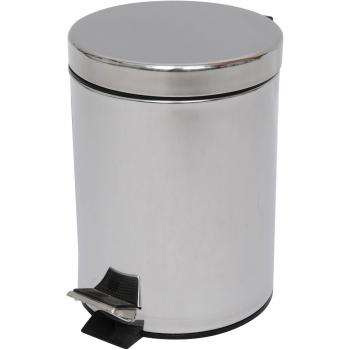 MSV Cubo DE Basura DE Acero Inoxidable 5 L, Cromado, 33 cm