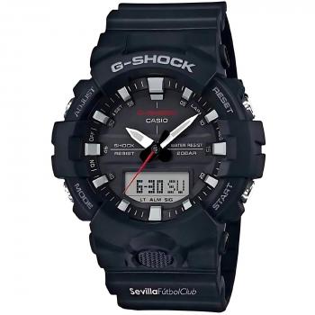 Reloj Casio G-Shock GA-800SFC-1A Hombre 55mm, resistente a impactos, cronómetro, temporizador, luz LED, alarma multifunción, correa de resina negra y esfera analógica-digital