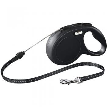 Correa Extensible Flexi New Classic Cordon Negro M, 5 Metros, Capacidad hasta 20 KG