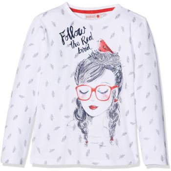 Bóboli 434090, Camiseta de Manga Larga para Niñas, Blanco, 152