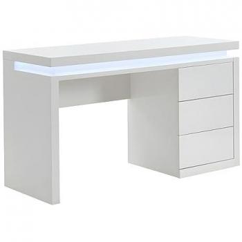 Escritorio EMERSON - 3 cajones - MDF lacado blanco - LEDs