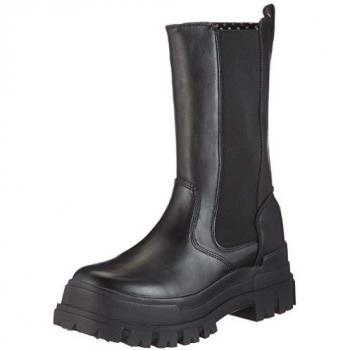 Buffalo Aspha Women's Mid Calf Boots - Black, Faux Leather