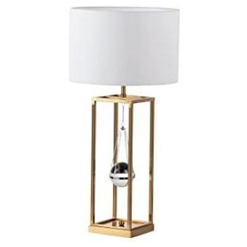Lámpara de Mesa Adda Home Metal y Cristal 40x40x80 cm - Dorado/Blanco/Transparente