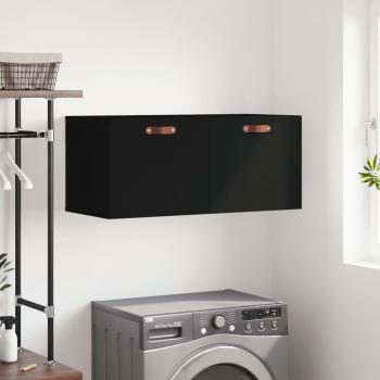 Mueble de pared negro 80x36,5x35 cm madera multicapa