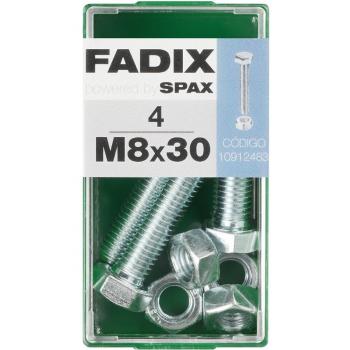 Tornillo Cabeza Hexagonal + Tuerca M8 x 30 mm - Caja 4 Uds